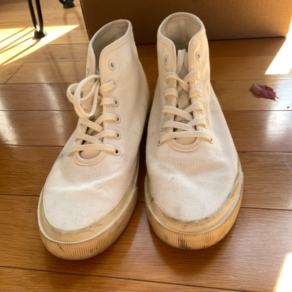Everlane Forever High Top Sneaker - 8 in Ecru - Picture 5 of 6